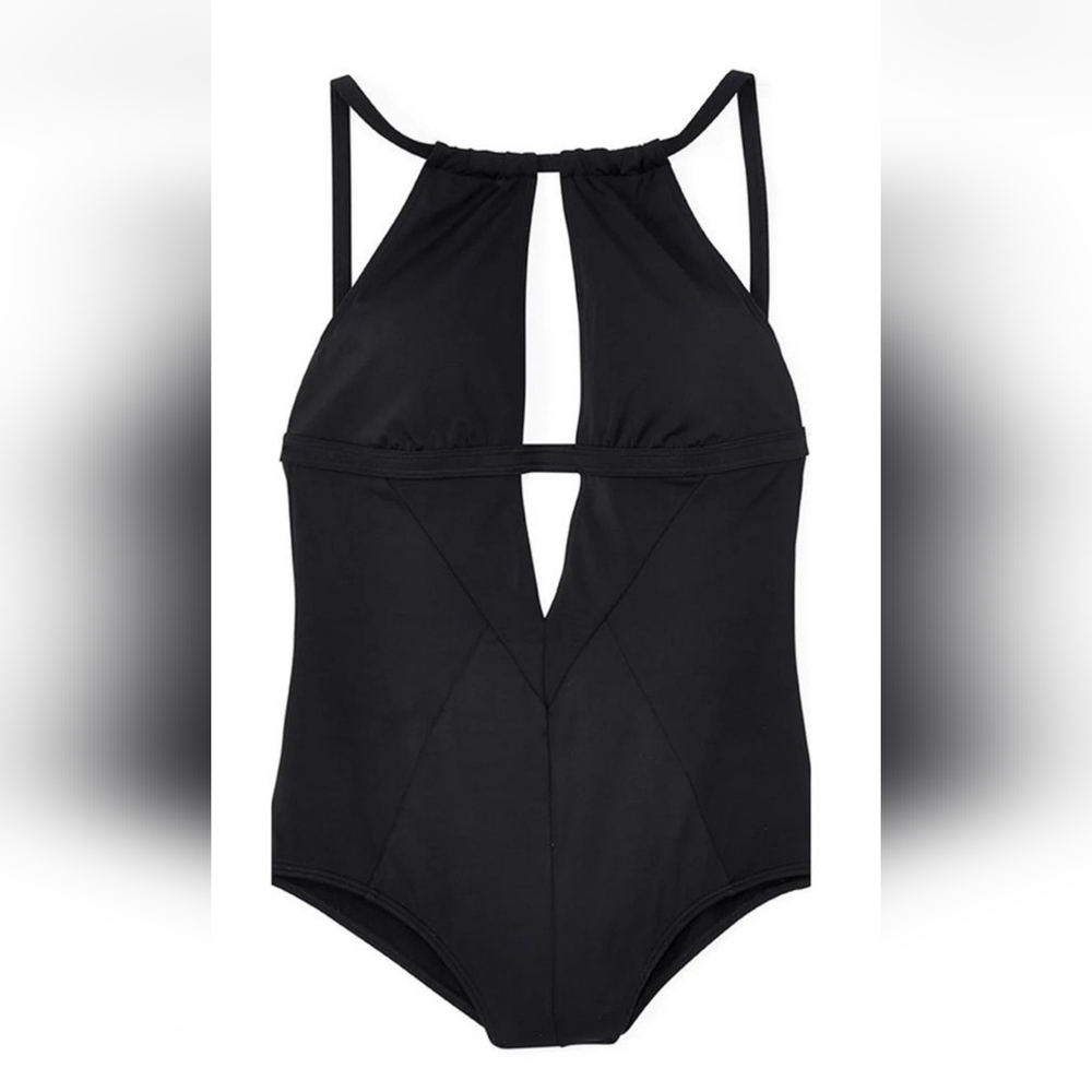 Adore Me Black One Piece Halter Swimsuit